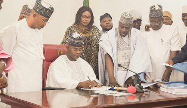 Yahaya Bello signs bills to law